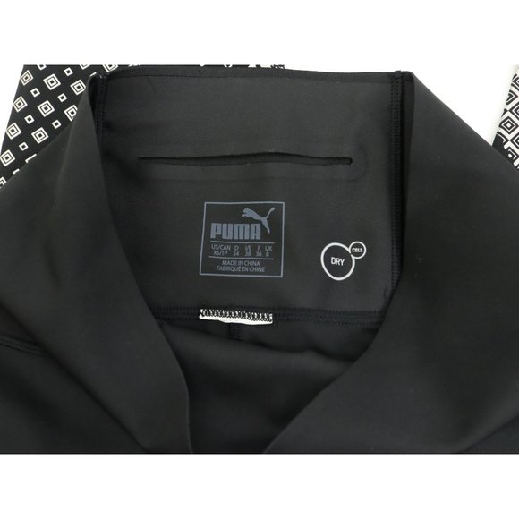 Puma Dry Cell Leggings Sz XS - Black and Silver Foil w/ Inside Pocket - Picture 4 of 9